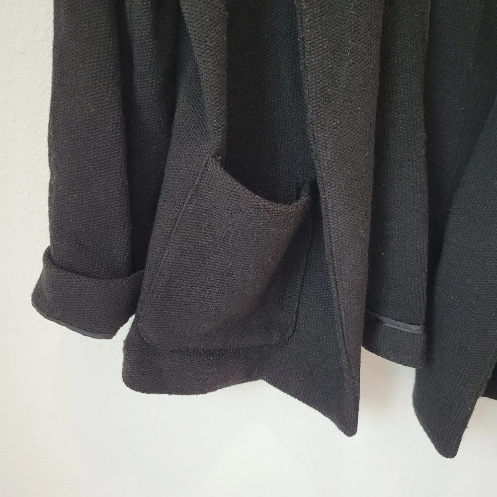 Lauren Conrad Black Open Collared Cardigan Sweater Women's‎ L